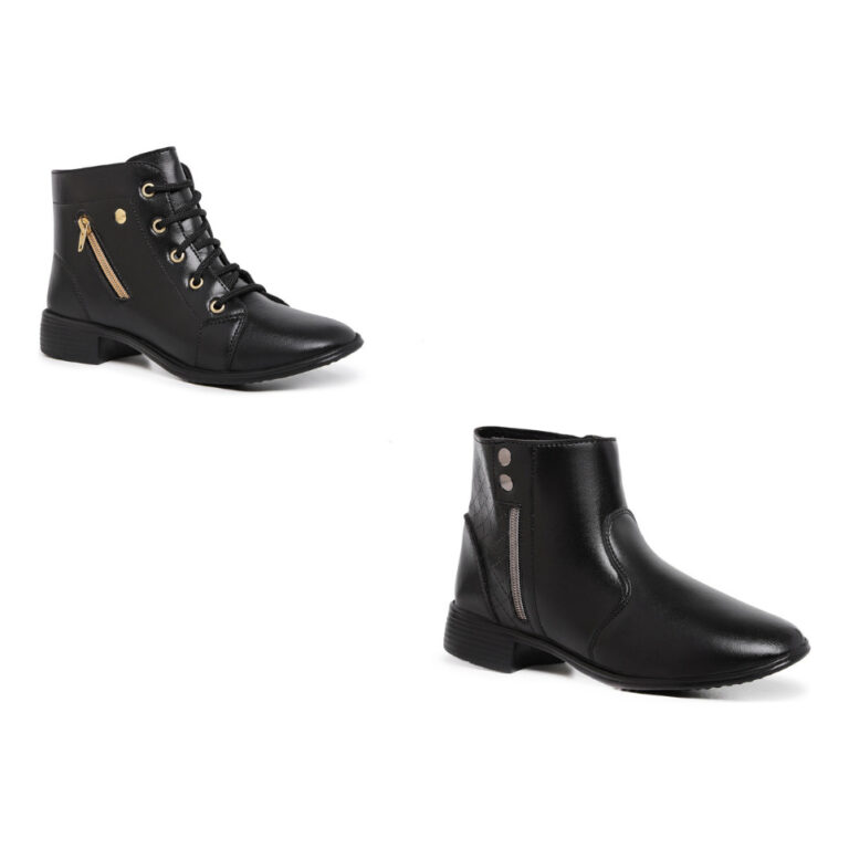 Kit 2 Bota Coturno Feminino Cano Medio Confortáve