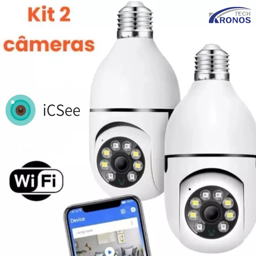 Câmera de Segurança Lâmpada Sem Fio App YOOSEE/ICSEE Pro visão noturna Sem Fio Wifi 2.4G