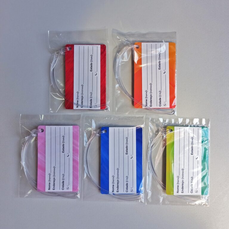Kit com 05 Etiquetas (TAGS) PARA BAGAGEM em PVC 54