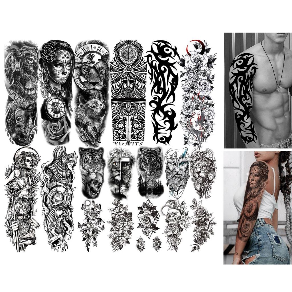 Tatuagem Temporária Tattoo Fake a Prova Dágua Unisex Realistas 3D Festa Social Verão Praia Masculino