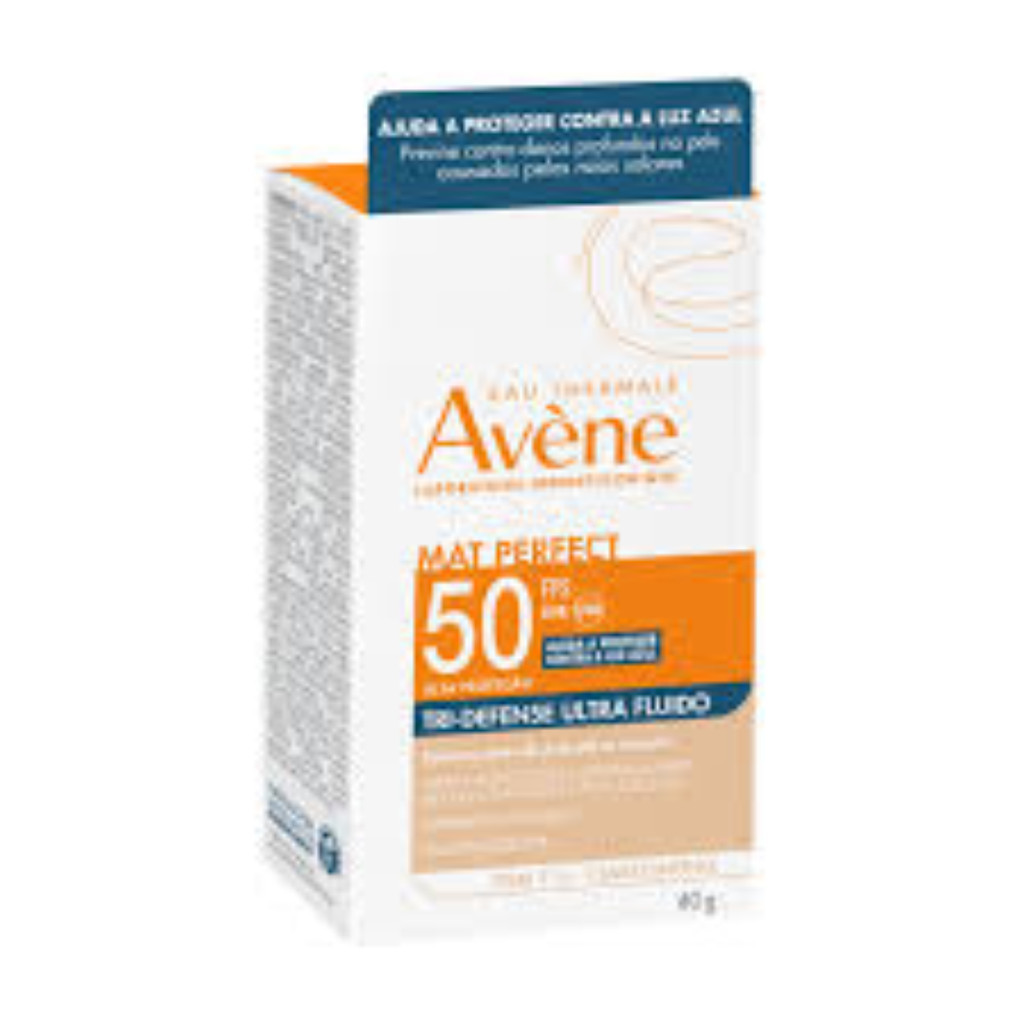 Protetor  Avène Mat Perfect Tri-Defense Ultra Fluido Tom 1.5 Claro/ Médio FPS 50 40g