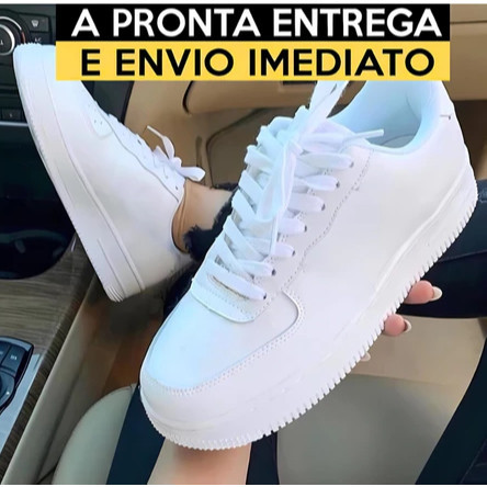 Tênis feminino e masculino branco sapato