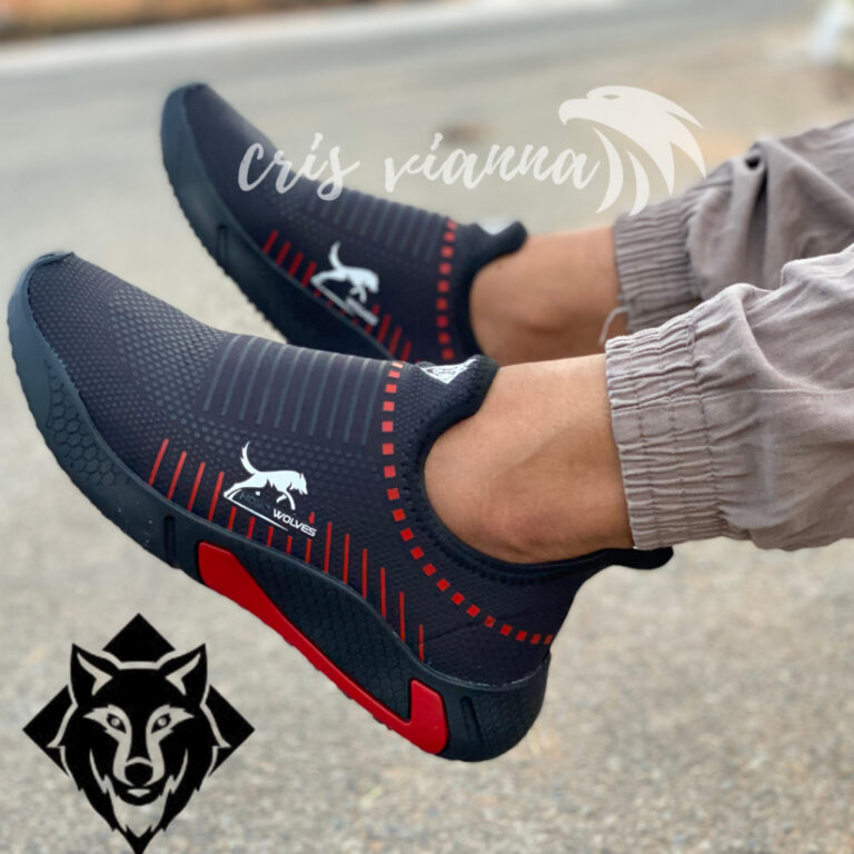 Tênis masculino meia Slip-on Sem Cadarço Leve, F