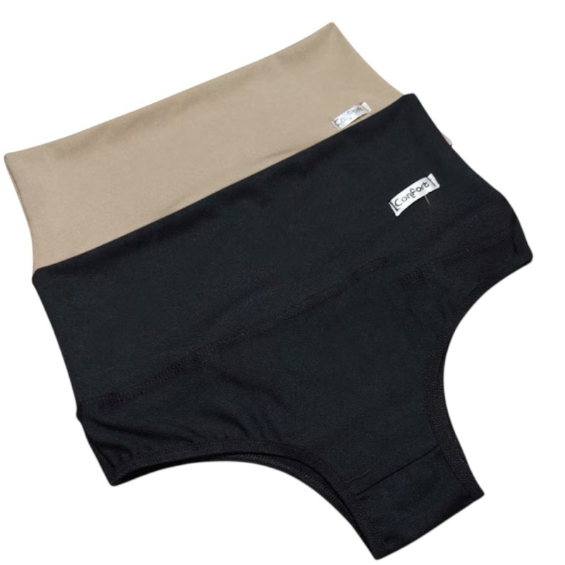 Calcinha Cinta Modeladora Cintura Alta Cós Duplo Segura Barriga Lingerie