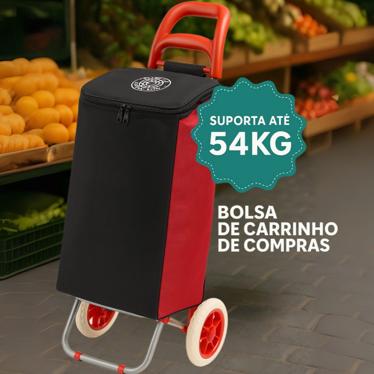 Bolsa para Carrinho de Feira 54L em Nylon Reforça