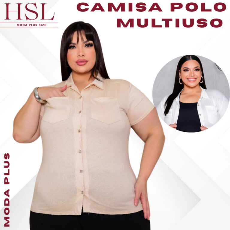 BLUSA PLUS SIZE FEMENINO VISCOLYCRA PREMIUM POLO C