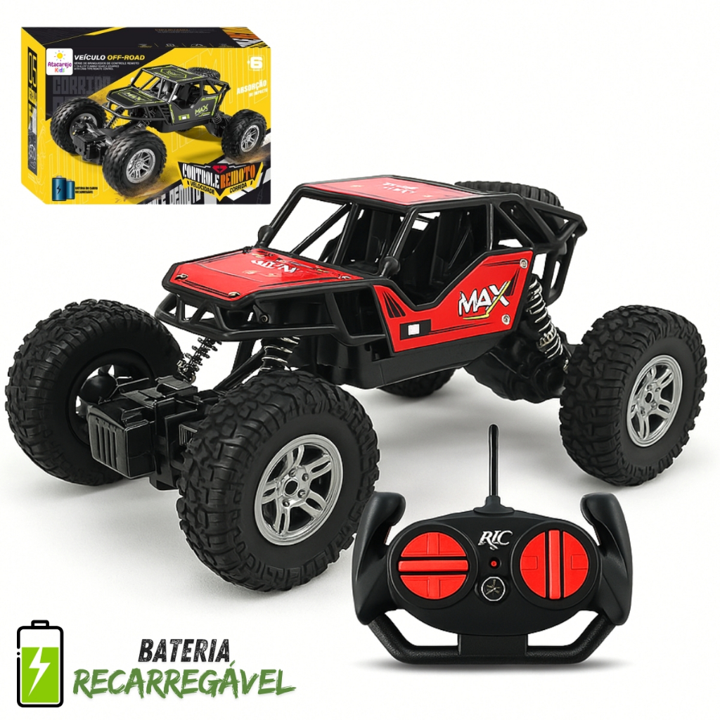Carrinho Controle Remoto Recarregavel Carro Grande 4×4 Off Road