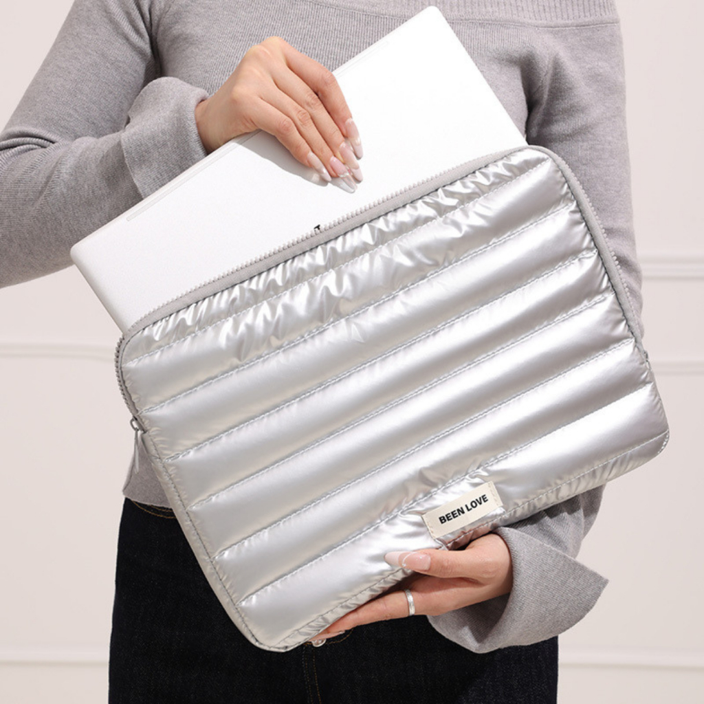 Bolsa Para Notebook Premium Metalizada Nova Moda Capa Protetora Acolchoada Macia À Prova De Choque