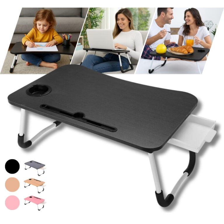 Mesa Portátil Dobrável Com Gaveta Para Notebook 