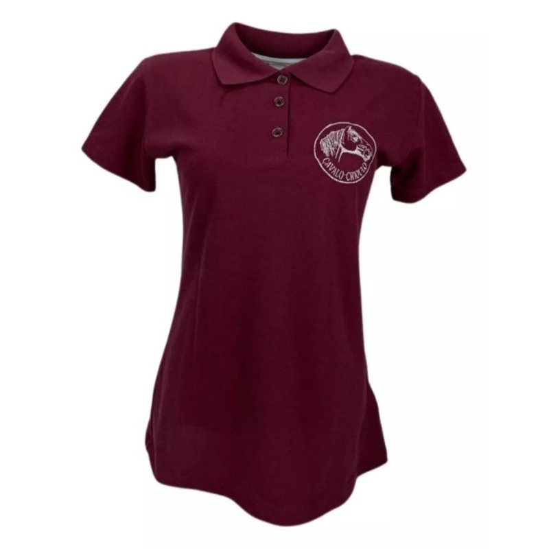 camisa pólo feminina gaúcha rodeio  baile cavalgada country com estampa bordada cavalo crioulo