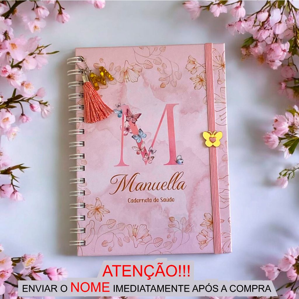 Caderneta De Saúde Menina Personalizada com nome Versão Atualizada OU Porta Documentos Pequeno