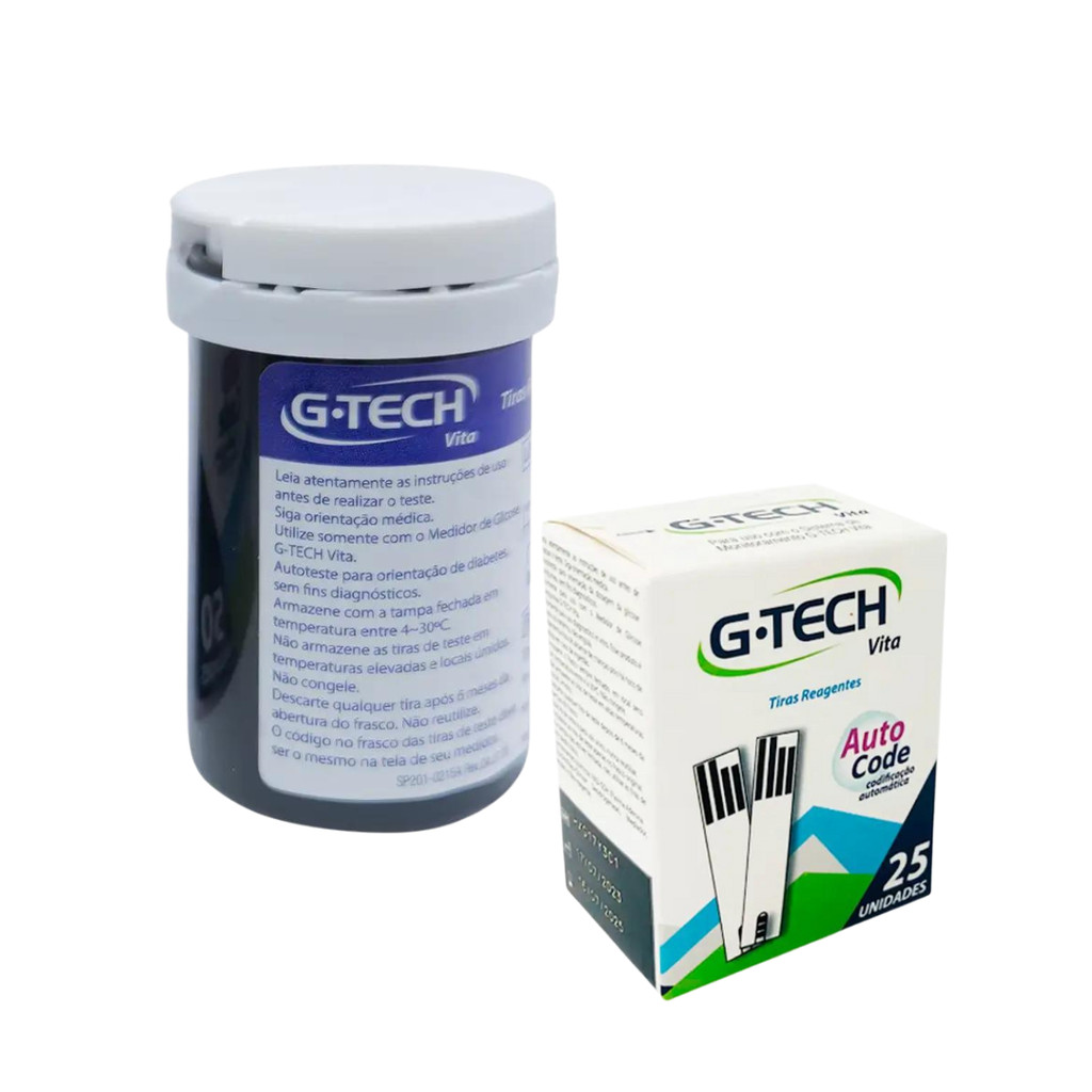 Fita para Teste de Glicose G-Tech Auto Code Modelo VITA 50 Unidades