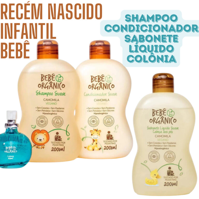 Kit Bebê Shampoo + Condicionador + Colônia + Sab
