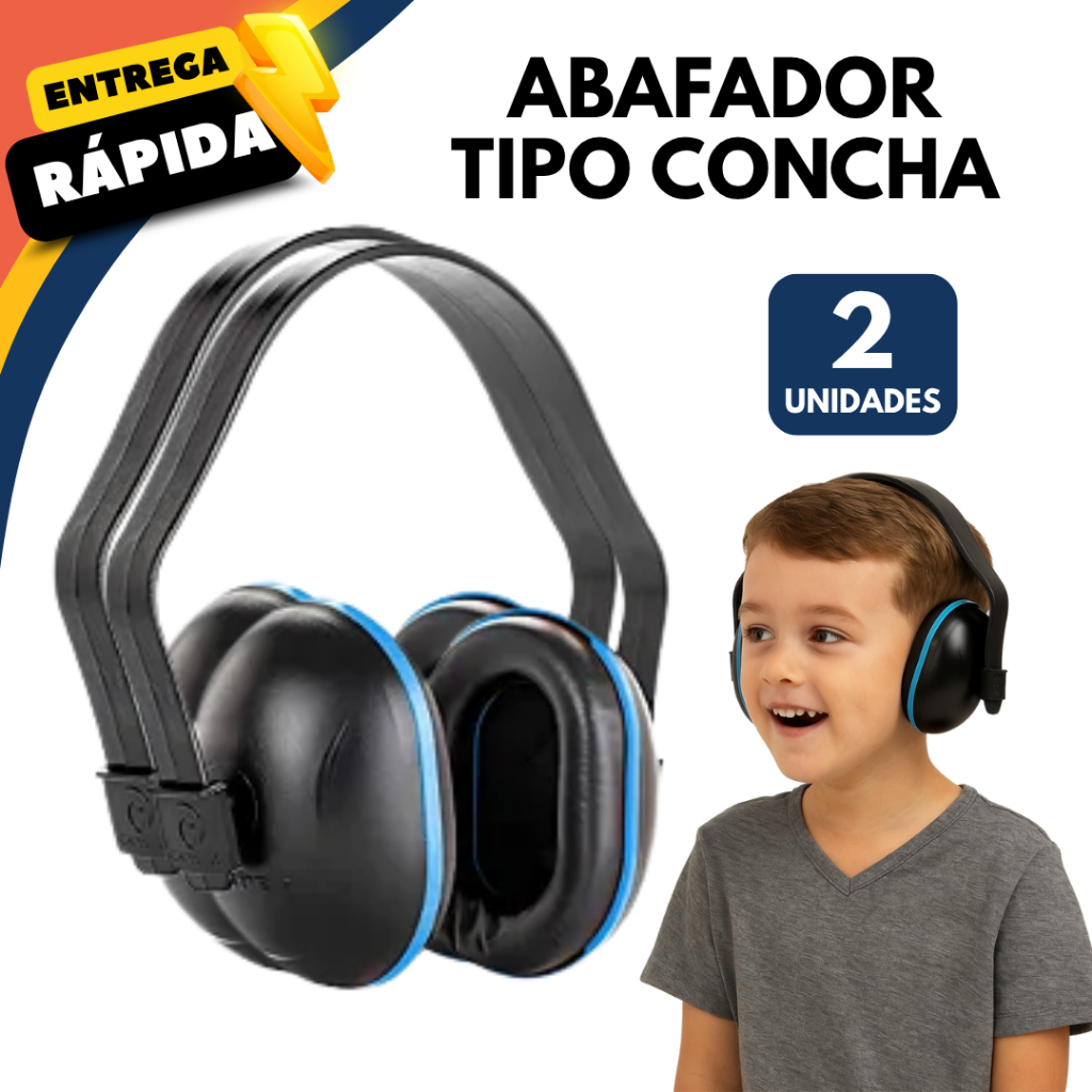 Kit Abafador de Proteção Auricular para Criança Autista Obras EPI Anti Ruído Resistente Confortável