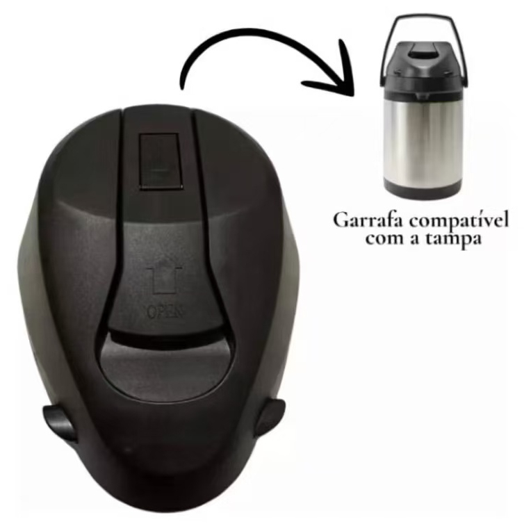 Tampa  para garrafa térmica de tereré com alavan