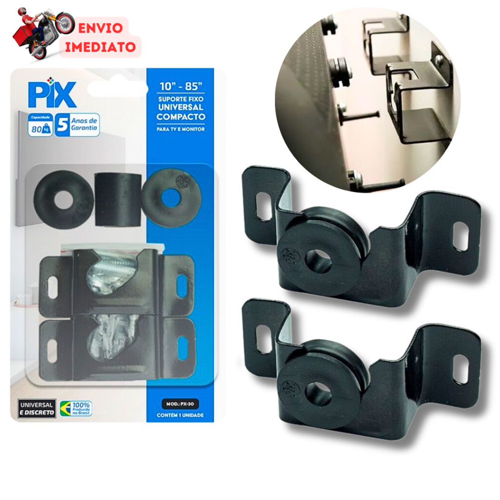 Suporte Tv E Monitor Fixo Universal LED / LCD – Original PIX 10 24 32 43 50 55 até 85  Parede ou Pai