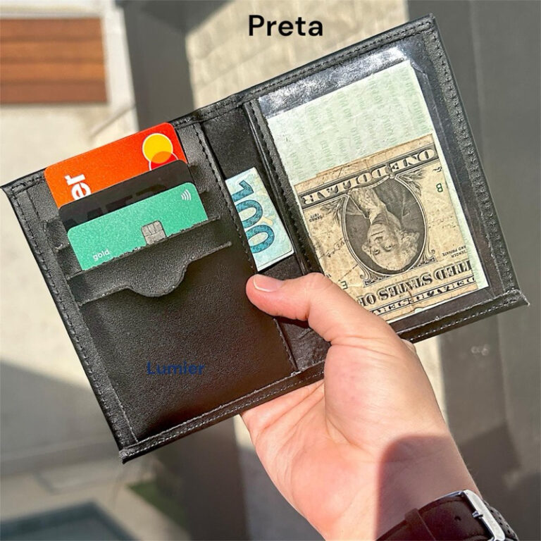Carteira Masculina Couro P.U Lisa.