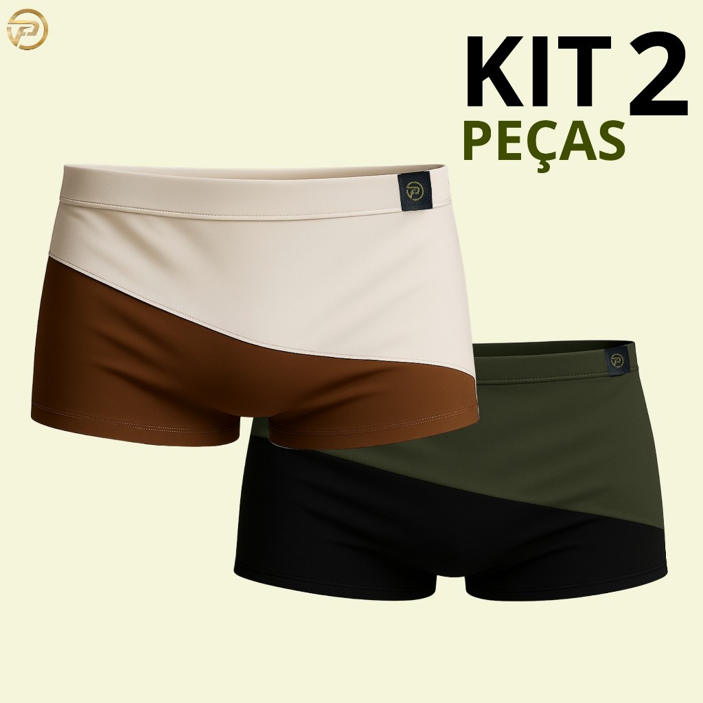 Kit Sunga Praia Boxer Masculina  2 Unidades | Secagem Rápida e Design Exclusivo