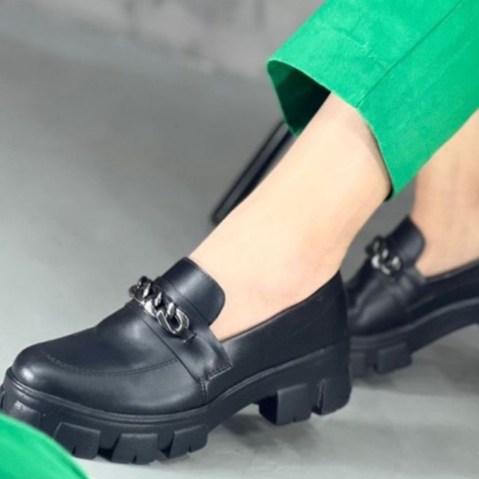 Sapato Feminino Mocassim Oxford Sola Tratorada pla