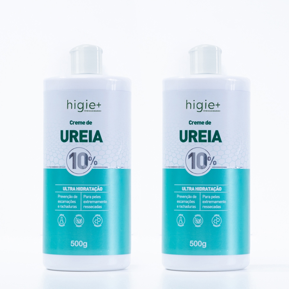 Kit 2 Frascos de Creme de Ureia 10% 500 ml – Promoção Marca Higie+