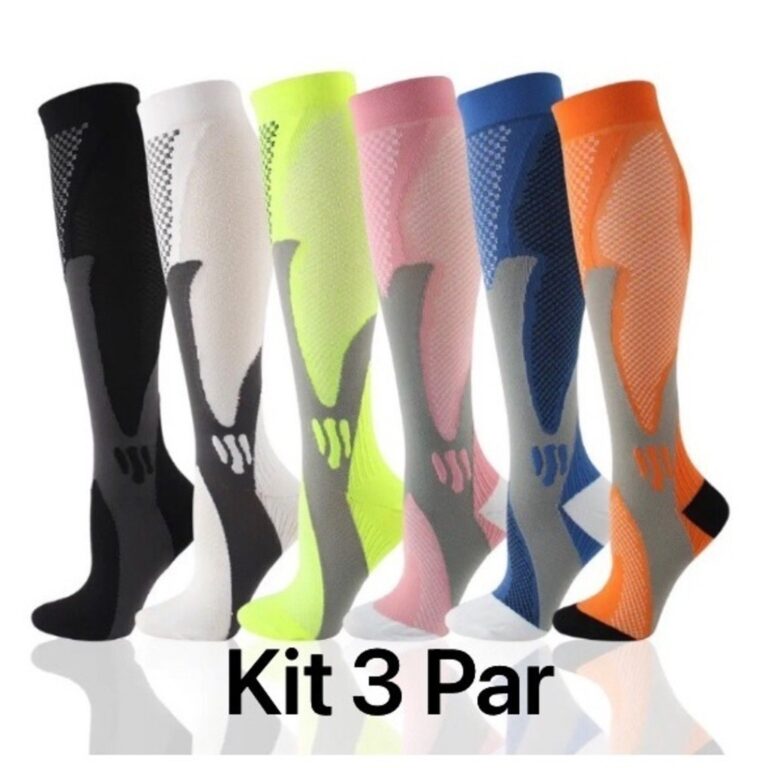 kit 3 Pares Meiaos De Compressão Correndo Esporti