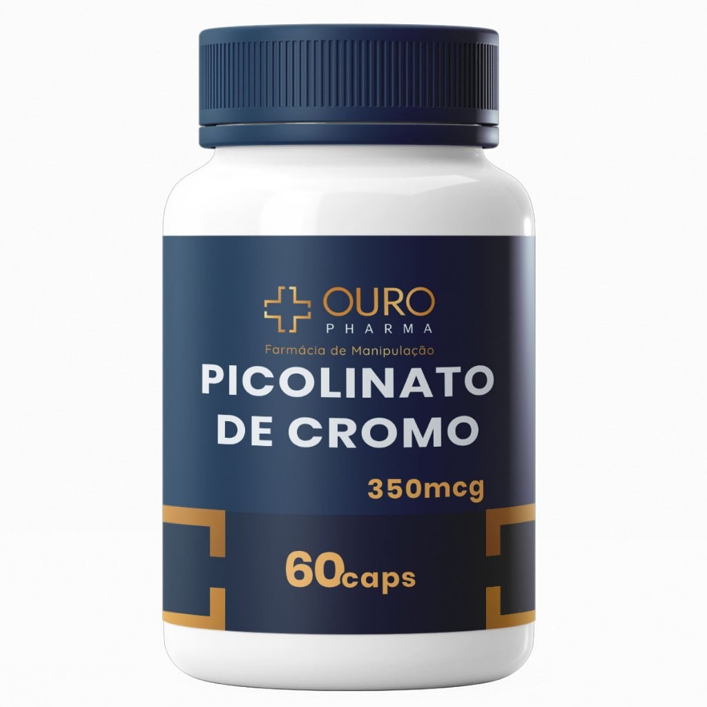 Picolinato de Cromo 350mcg Matéria Prima Importada – Doce 60 ou 120 Cápsulas
