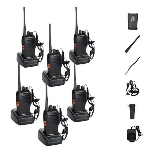 Kit 6 Radio Comunicador Baofeng777s 12km 16 Canais