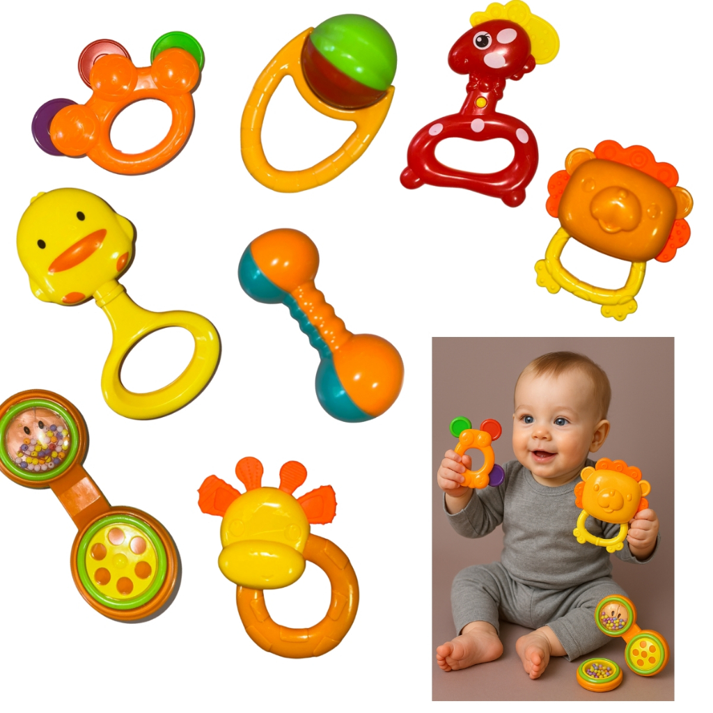 Kit Brinquedos Para Bebê Chocalhos Mordedor Educativo Sensorial Brinquedo Infantil Musical Coisas de