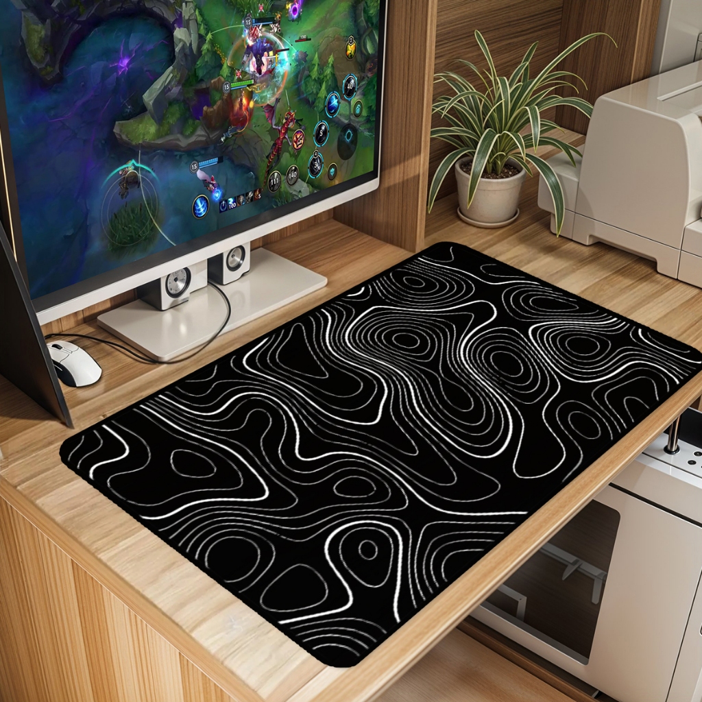 Mouse Pad Abstrato Gamer Antiderrapante Grande 70×35 80×35 90×40 90×50 cm Borda Costurada