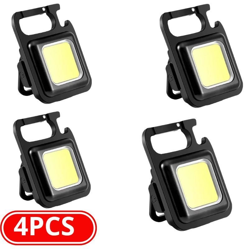 Kit1-2-3-4Mini Lanterna Com led Portátil/USB Recarregável 3 Modos De Luz Lanternas De Chaveiro E Abr