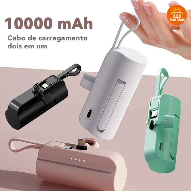 Bateria Externa 10000mAh Compacta com Carregador S