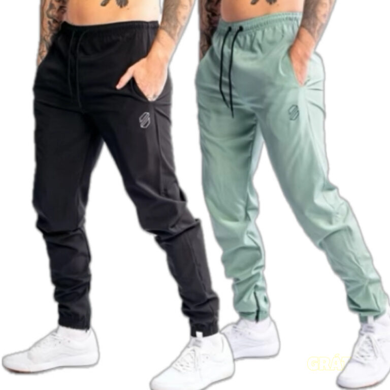 KIT 2 Calça Jogger Tactel com Elastano para Trein