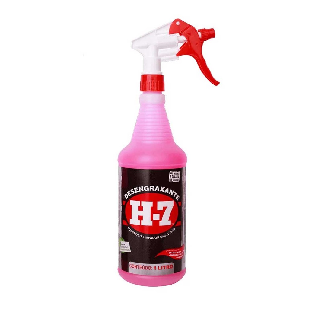 Desengraxante H-7 Poderoso Limpador Multiuso 1 Litro Spray Limpa Tudo Graxas Óleo Motor Cozinha