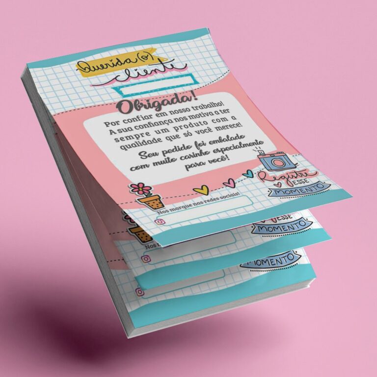 Bloquinho de Agradecimento Clientes Tipo Bloco 70x