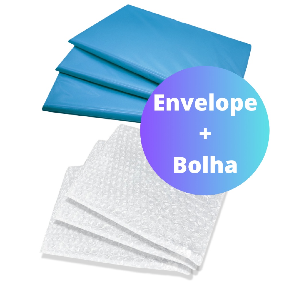 Envelope de Segurança 19×25 Azul + Saco Bolha Separado 10 Un Resistente