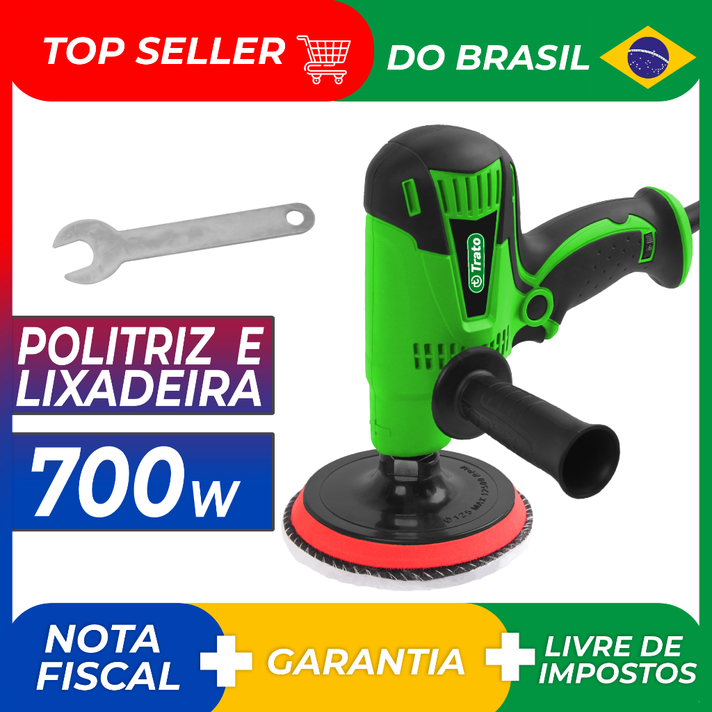 Lixadeira Politriz 700w 6 Velocidades c/ Boina Multifunções Tpol700 Trato