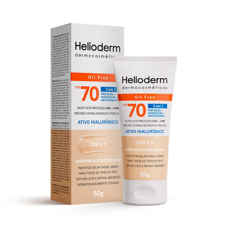 Protetor Solar Facial Helioderm Oil Free 3 em 1 FP