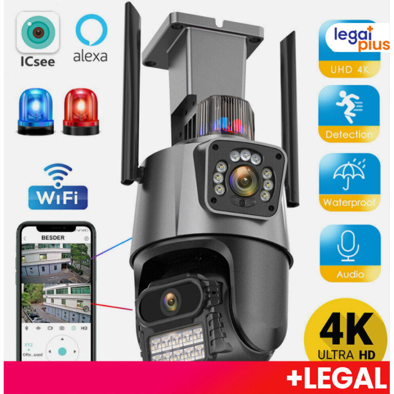 Camera Segurança Externa Lente Dupla 4k 6mp Siren