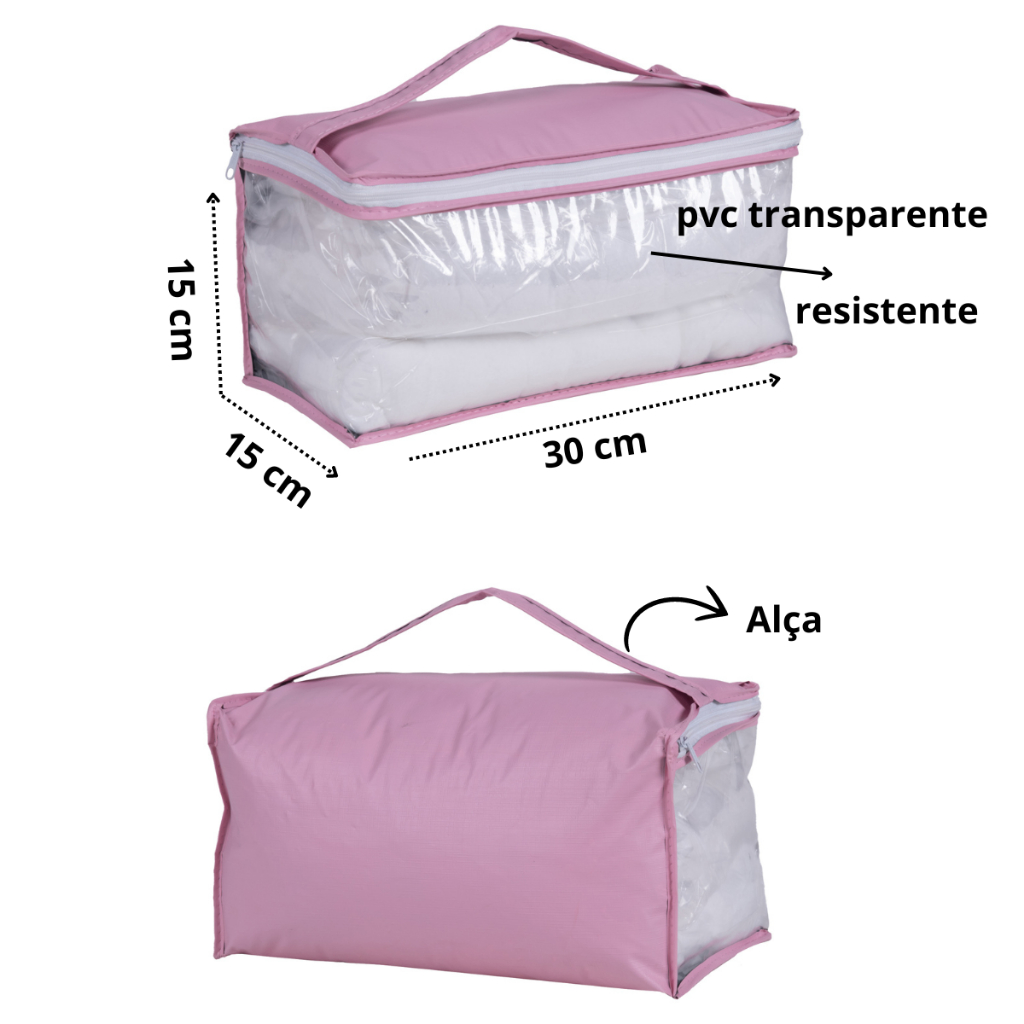 Kit Necessaire Organizadora Maquiagem Brinquedo Transparente