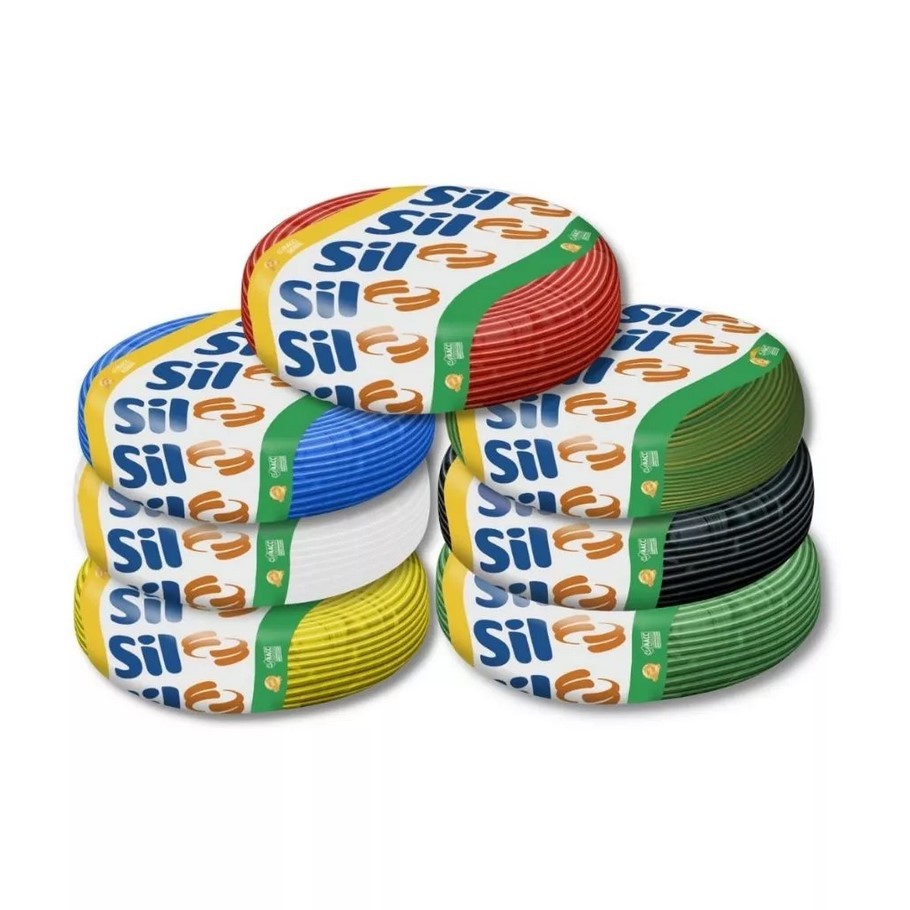 Fio Cabo Flexível Antichama SIL 2,5mm Rolo 100 Metros 750v Todas as Cores – Original Sil