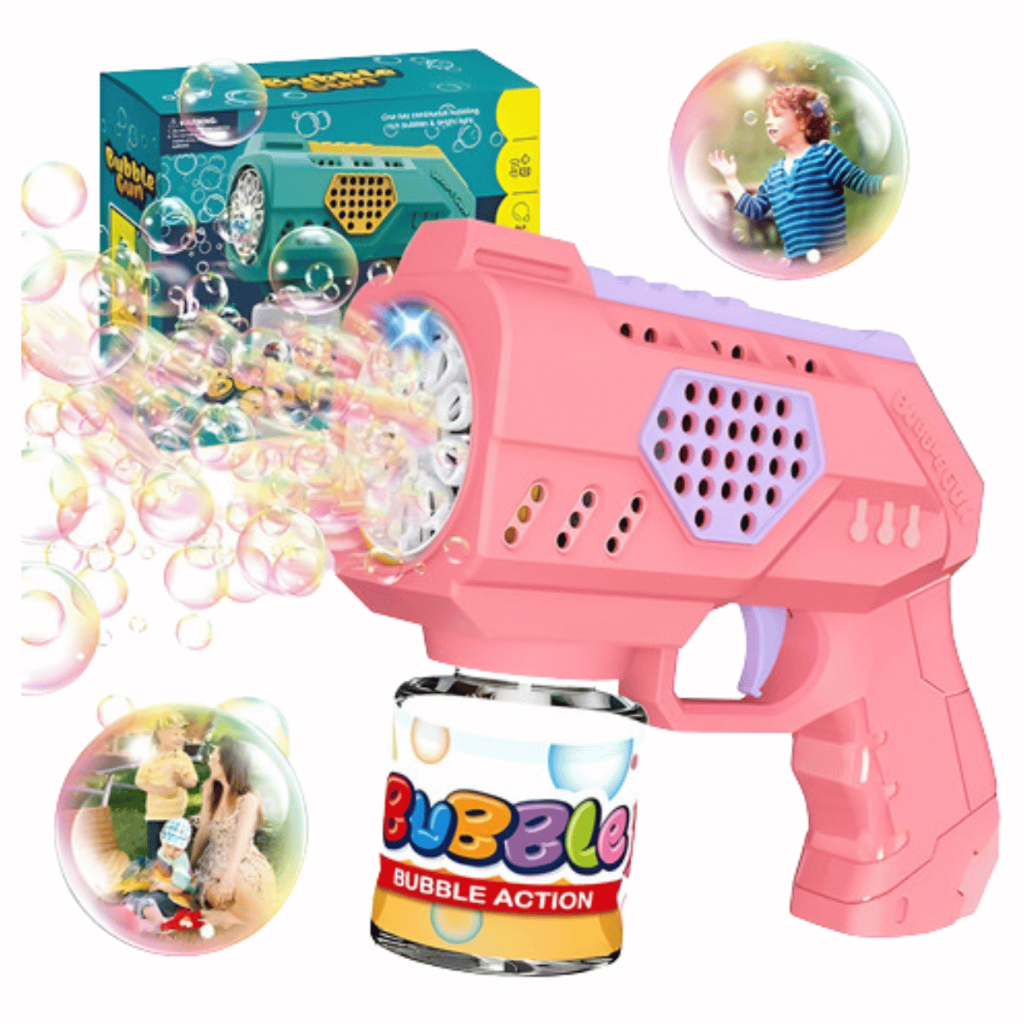 Brinquedo Maquina Bolha De Sabão Pistola Automática C/ Led