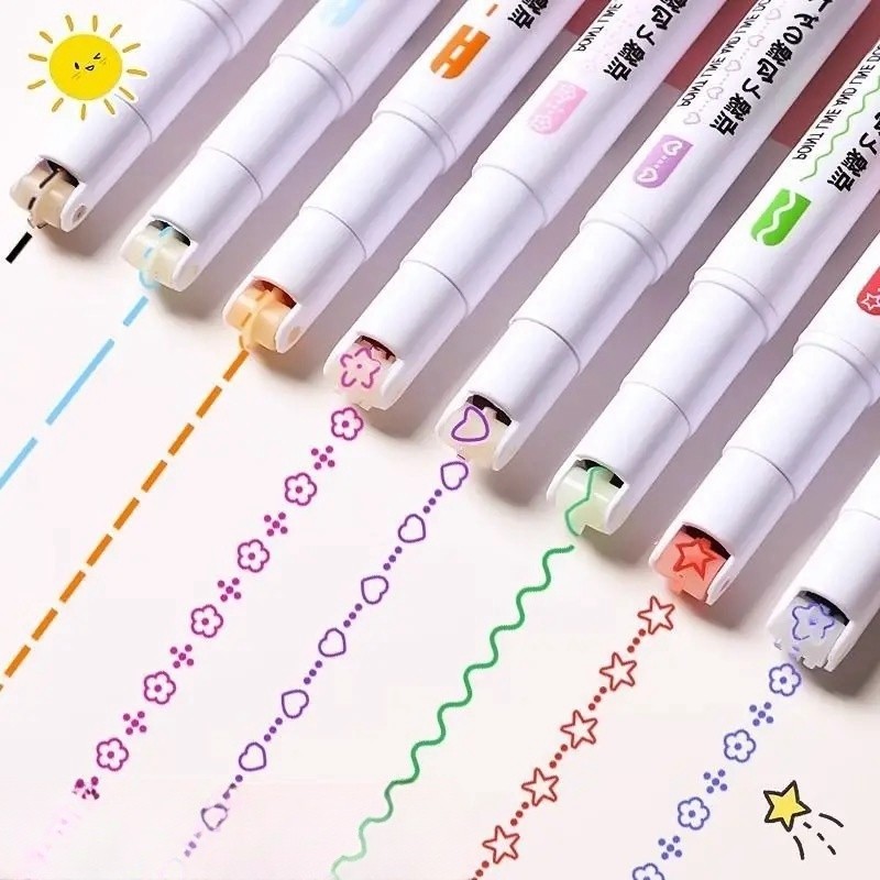 Kit 6 Cores Caneta Carimbo Roller Colorido Papelaria/Papelaria Fofa
