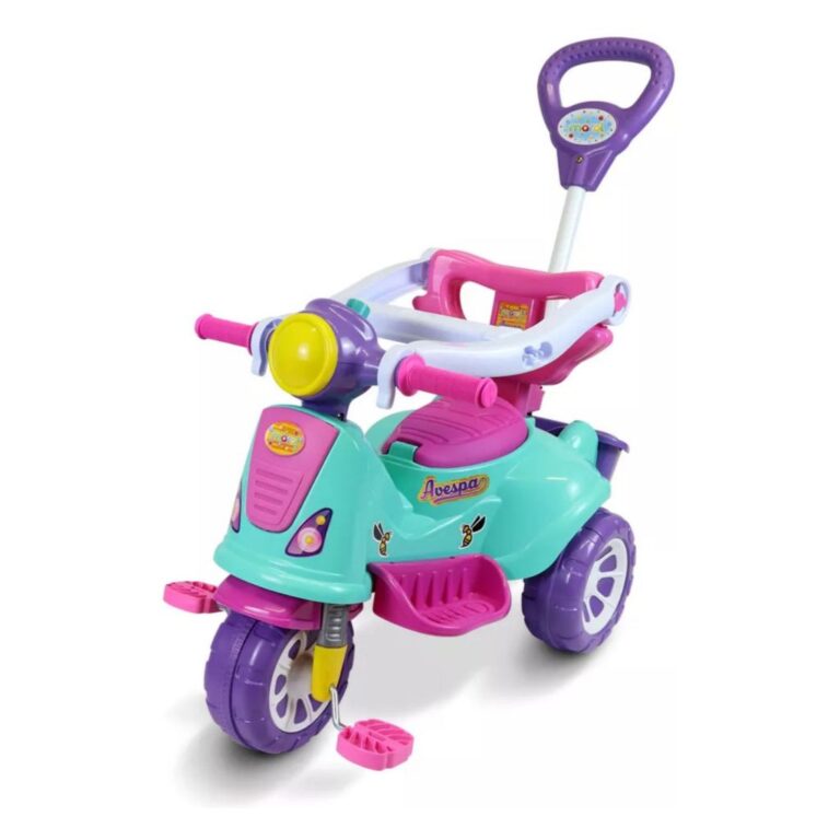 Triciclo Infantil Com Haste E Barra De Proteção 