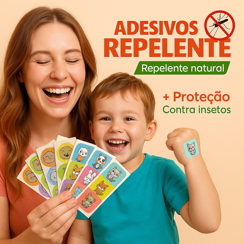 Adesivo Repelente Infantil 36/72/108/144 Mosquito Repelente Natural Citronela Infantil