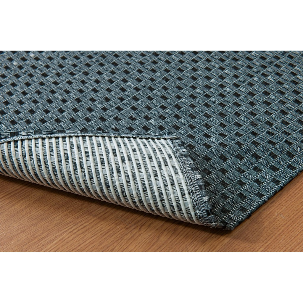 Tapete Sala Quarto Antiderrapante Jacquard 2,00 X 1,36m Pontilhado Preto