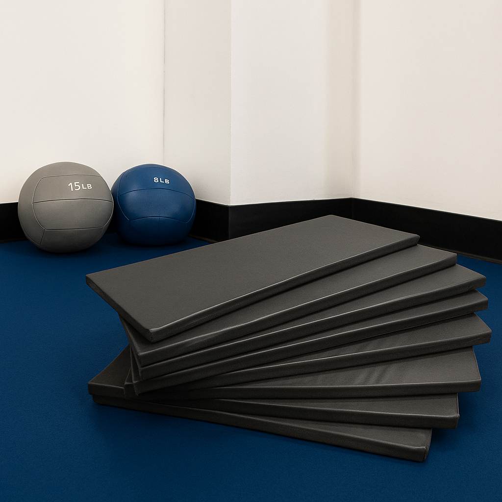Colchonete Academia Macio Impermeável Barato 90x40x3cm Azul/Preto D23 Multiuso Yoga Pilates Fitness