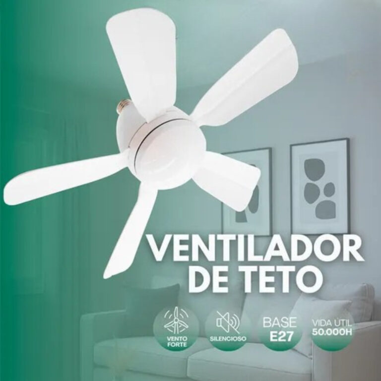 Ventilador de Teto  Turbo Silencioso Oval 80w 5 P