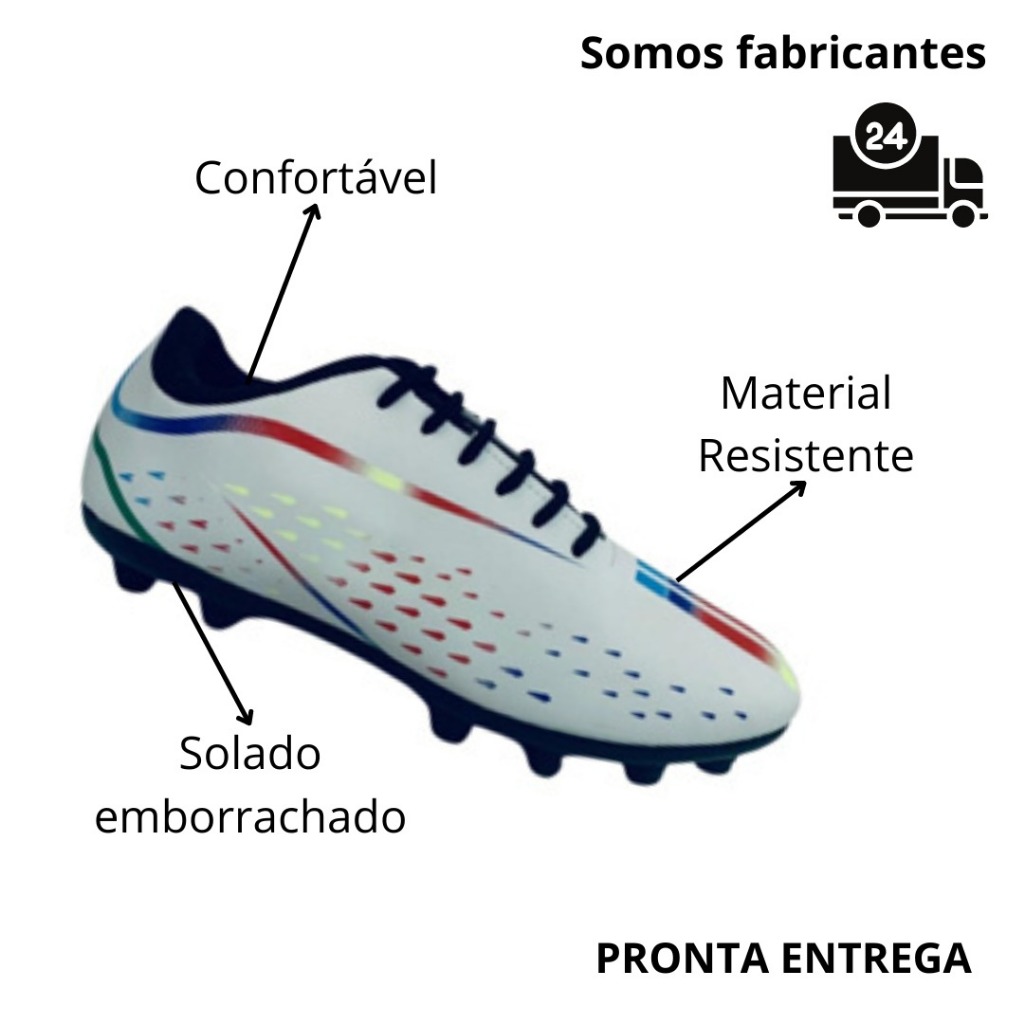 Chuteira de Trava Adulto Campo Solado Costurado