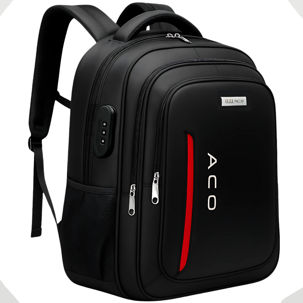 Mochila Unissex Notebook com Senha e Entrada para USB/Fone de Ouvido Impermeável ACO