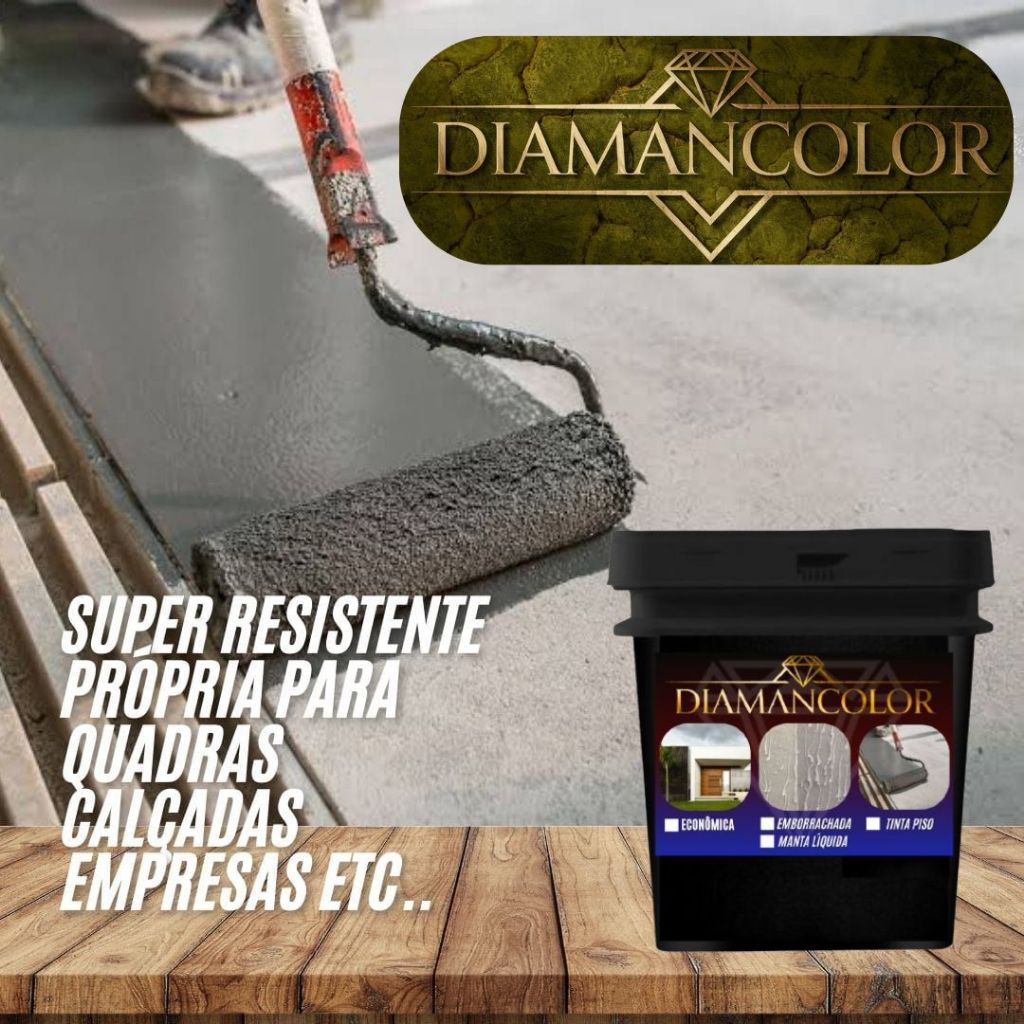 Tinta Piso 22KG Premium DIAMANCOLOR Sem cheiro Alto rendimento e Resistência antiderrapante lavável